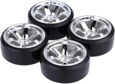 4Pcs 1:10 RC Tires Car Wheels Rim 12mm Hex For HPI HSP On Road Drift Racing Car - Image 1 of 4