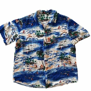 Design In Italy Hawaiian Shirt Button Down Short Sleeve Island Men's2XL Vacation - Picture 1 of 8