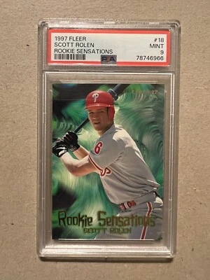1997 年弗莱尔新秀感应 #18 SCOTT ROLEN PSA 9 PHILLIES CARDINALS HOF LO POP — 第 1/2 张图片
