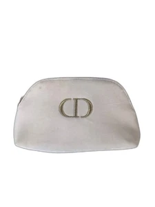 DIOR Beauty CD Logo White Velvet Cosmetic Makeup Bag Pouch - Picture 1 of 8