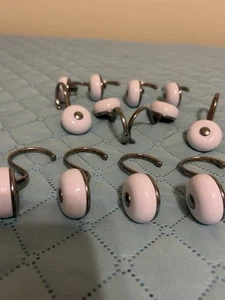 White Shower Curtain Hooks - Picture 1 of 3