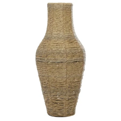 Faux Seagrass Handmade Tall Woven Floor Vase, 12" x 12" x 28", Brown - Image 1 of 4