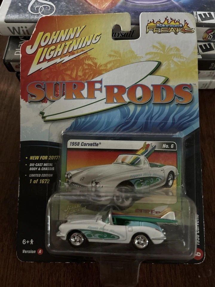 Cañas de surf Johnny Lightning Street Freaks #6 1958 Chevy Corvette 2017 sin usar, en caja Foto 1 de 2