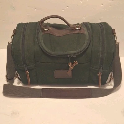 Bolso cámara Orvis vintage lona verde con ribete de cuero nunca usado Foto 1 de 4