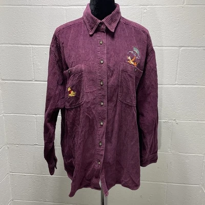 Camisa vintage de pana con botones de madera de acre talla grande Winnie The Pooh para mujer Foto 1 de 4