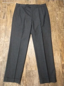 Lauren Ralph Lauren Pants Men 38X30 Gray Wool Blend Cuffed Trousers Preppy  - Picture 1 of 3
