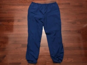 VINTAGE WINDBREAKER TRACK PANTS MENS XXL 2XL DARK BLUE LINED SWISHY e - Picture 1 of 5