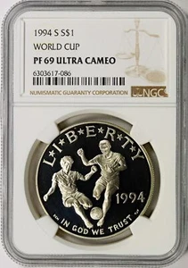 1994-S World Cup Silver Dollar $1 NGC PF69 Ultra Cameo - Picture 1 of 2