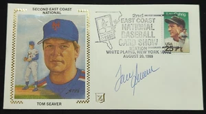 TOM SEAVER SIGNED  FIRST DAY CACHET COVER AUTOGRAPHED 8/20/1989 - Picture 1 of 9