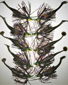 Bass Jigs Finesse 10 total: BLUEGILL  5-5/16  5-3/8  w/Trailers - Picture 1 of 13