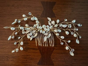 David’s Bridal Wedding Pearl & Champagne Hair Accessory (NWT) - Picture 1 of 2
