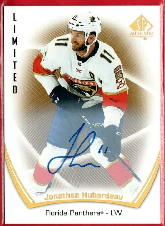 2021-22 SP AUTHENTIC JONATHAN HUBERDEAU LIMITED AUTOGRAPHS RARE #2 UPPER DECK - Image 1 of 1