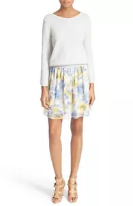 Vestido de seda floral talla L Joie Dessa de medios mixtos nuevo con etiquetas $388 - Imagen 1 de 5
