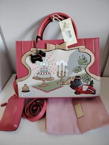 RADLEY LONDON The Radley Hotel Picture Handbag Leather red New With Tags - Picture 1 of 6