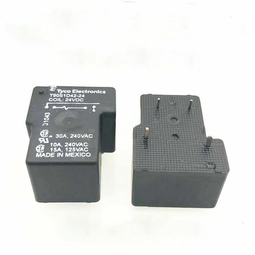 2 Relè Tyco Electronics T90S1D42-24 – 24VDC 30A 4 Pin – Per Uso Generale, Nuovi