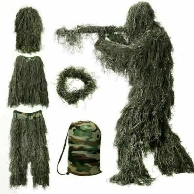 JT 3D Ghillie Suit Kids Woodland Camouflage Clothing For Halloween Christmas Gift