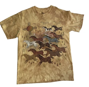 Vintage Y2K The Mountain T-Shirt adult M Ginny Hogan 2002 Horses Tie Dye - Picture 1 of 6
