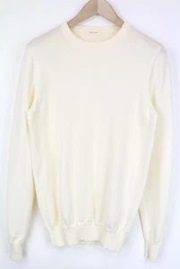 SUITSUPPLY mens Sweatshirt ~S Off-White Merino Wool Long sleeved Pullover - Picture 1 of 8