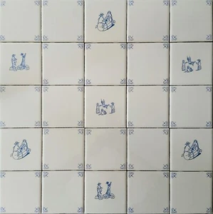 Delft Blue Kitchen Wall Tiles Children Playing (25) - Picture 1 of 1