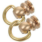  2 Pcs Buckle Pure Brass Round Head Rivet Studs Metal Screw with Ring