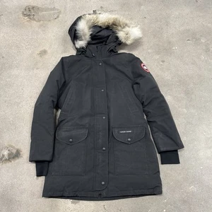 Canada Goose Trillium Women’s Parka Size Medium Black Authentic With Fur - Imagen 1 de 9