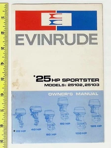 1971 Evinrude 25Hp Sportsters Boat Motors Owner's Manual Model 25102,25103 - Picture 1 of 7