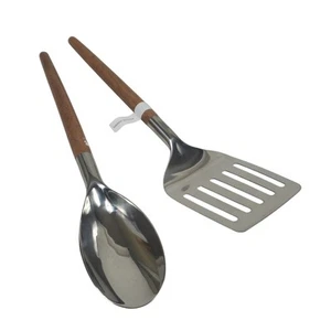 Williams Sonoma Stainless-Steel Olivewood Utensils (2) NWT READ - Picture 1 of 6