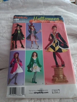 Simplicity Pattern #0804-Five Styles  Girls Costume & Hat-Sizes 7-14-FF - Image 1 of 4