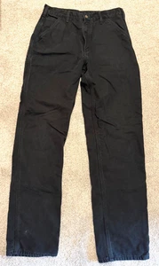 Pantalones de mezclilla Carhartt para hombre forrados de franela negros talla 33x36 B111 negros hechos en EE. UU. - Imagen 1 de 4