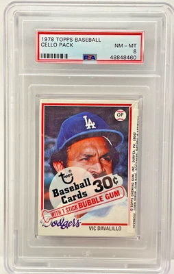 PSA 8 NM-MT 1978 TOPPS BASEBALL CELLO PACK UNOPENED ART HOWE RC BACK - Image 1 of 2
