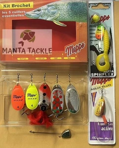 NEW Mepps Pike Predator Perch Trout Lure Kit 7 x Spinners Comet Aglia Spinflex - Picture 1 of 1