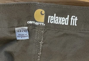 Carhartt Pants Mens 44x32 Gray Green Relaxed Fit  Carpenter Utility Work - Picture 1 of 6