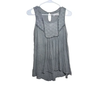 Blusa Knox Rose Para Mujer Pequeña Gris Encaje Sin Mangas Boho Camiseta sin Mangas Informal - Imagen 1 de 9