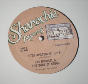 Ras Michael & The Sons Of Negus 12" Single Stop Apartheid Version Reggae - Picture 1 of 3