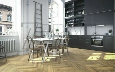 Piso de parquet de roble 6 mm desgaste madera de ingeniería natural aceitado primera muestra AB Foto 1 de 3