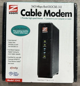 *UNOPENED* Zoom DOCSIS 3.0 High-Speed Cable Modem 5345 Up To 1000 Mbps - Picture 1 of 5