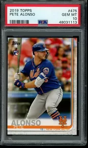 2019 Topps Series 2 Pete Alonso RC #475 PSA 10 Gem Mint Card Rookie NYM Mets - Picture 1 of 2