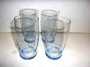 4 Vintage Libbey Light Blue Tea or Water Glasses 12oz 5 1/2" Tall - Picture 1 of 3