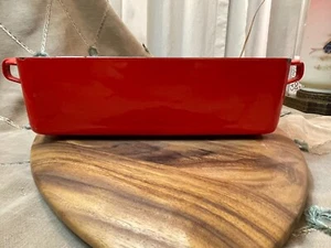 Red Enamel DANSK Kobenstyle Loaf Pan Casserole 14.5"x5.5"x3.5" IHQ France - Picture 1 of 11