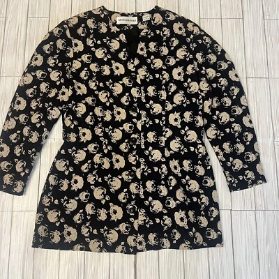 Blusa de seda floral Nipon Boutique tamanho 10 - Imagem 1 de 4