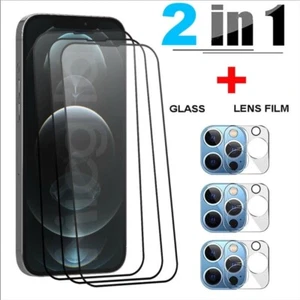 VETRO TEMPERATO PREMIUM x Tutta La Serie Iphone CON PROTEZIONE FOTOCAMERA+BACK - Zdjęcie 1 z 12