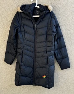Mountain HardWear Women’s Fur Trim Down Fill Black Puff Parka Jacket M -READ - Picture 1 of 9