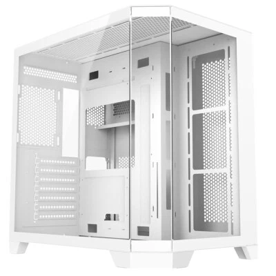 CIT DS360 White ATX Gaming Case Dual Chamber Full Panoramic Tempered Glass - Image 1 of 4