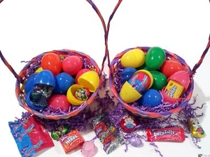 Bulk Hunt Solid Plastic Easter Eggs, Filled w Quality Brand Candy & Chocolate - Picture 1 of 18