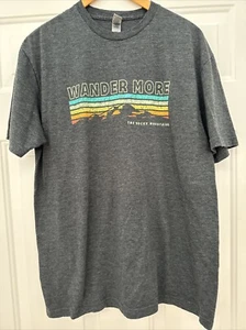 Wander More - Rocky Mountains Gray Adult Gildan Softstyle T-Shirt - Size L - Picture 1 of 3