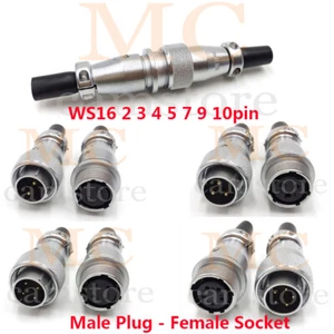 WEIPU WS16 Enchufe de aviación 2 3 4 5 7 9 Conector de cable macho + hembra de metal de 10 pines - Imagen 1 de 17