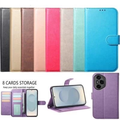 Color Leather Wallet Phone Case for Huawei P50 P40 P30 P20 Y5P Y5 Y6 Y7 P Smart - Image 1 of 4