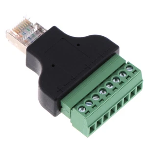 8p8c RJ45 Ethernet maschio a 8 pin AV AD Adattatore a vite per DVR - Photo 1/12