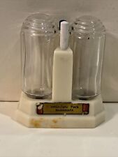 Vintage 1930s Salt Pepper Glass Shaker Set Imperial Metal Mfg Co Art Deco MN