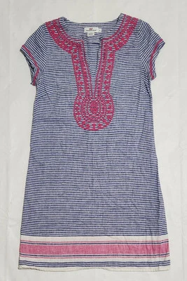 Vestido túnica de lino bordado a rayas para mujer Vineyard Vines talla 2 Foto 1 de 4